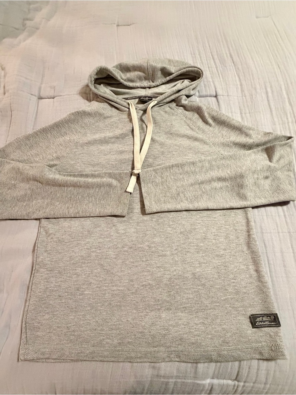 Eddie Bauer Lounge Men’s Light Gray Hooded Pullover Hoodie Sz Small
